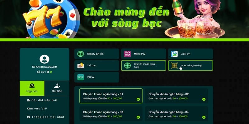 Hướng dẫn tất cả thành viên thực hiện nạp tiền vào tài khoản cá nhân 